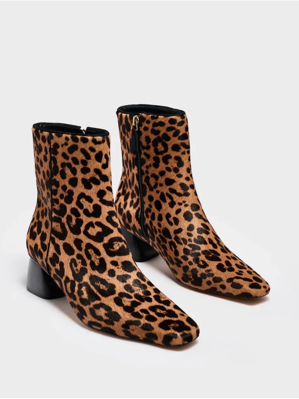 Leopard Print Ankle Booties in Brown